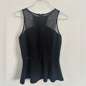 Dynamite Black Mesh Panel Blouse